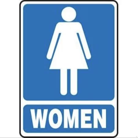 Accuform Safety Sign GRAPHIC WOMEN BLUE MRST522XP MRST522XP